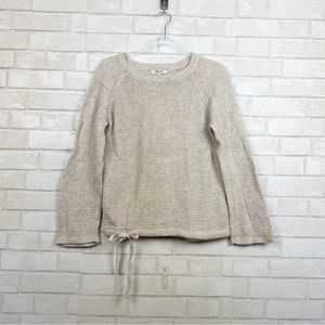 Madewell Wafflestitch Drawstring Cream Sweater